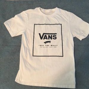 Boy’s white Vans tee